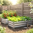 thumbnail image 2 of Outsunny Ensemble de 2 Bacs de Jardin Surélevés, Jardinière Galvanisée, Gris Pâle, 2 of 10