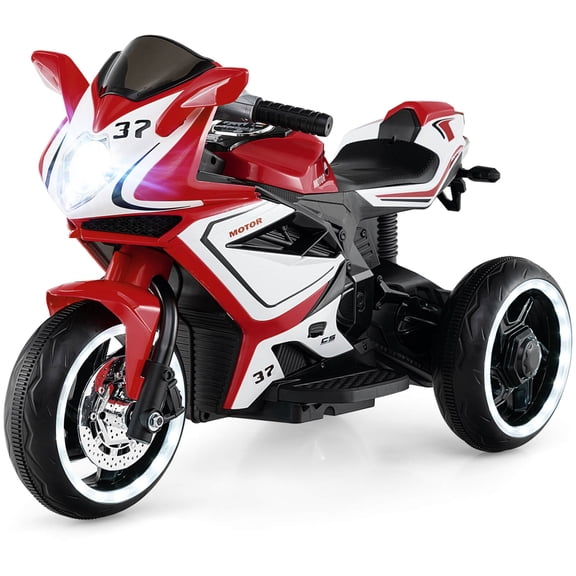Costway Kids Ride on Motorcycle 6V Battery Powered Mini Electric Motorbike with LED Lights Red