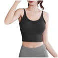 thumbnail image 1 of Virmaxy Womens High Impact Sports Bra Spaghetti Straps Mesh Halter Gathered Beauty Back Sports Bra Fine Shoulder Mesh Camisole Gathered Back Sports Bra Black M, 1 of 4