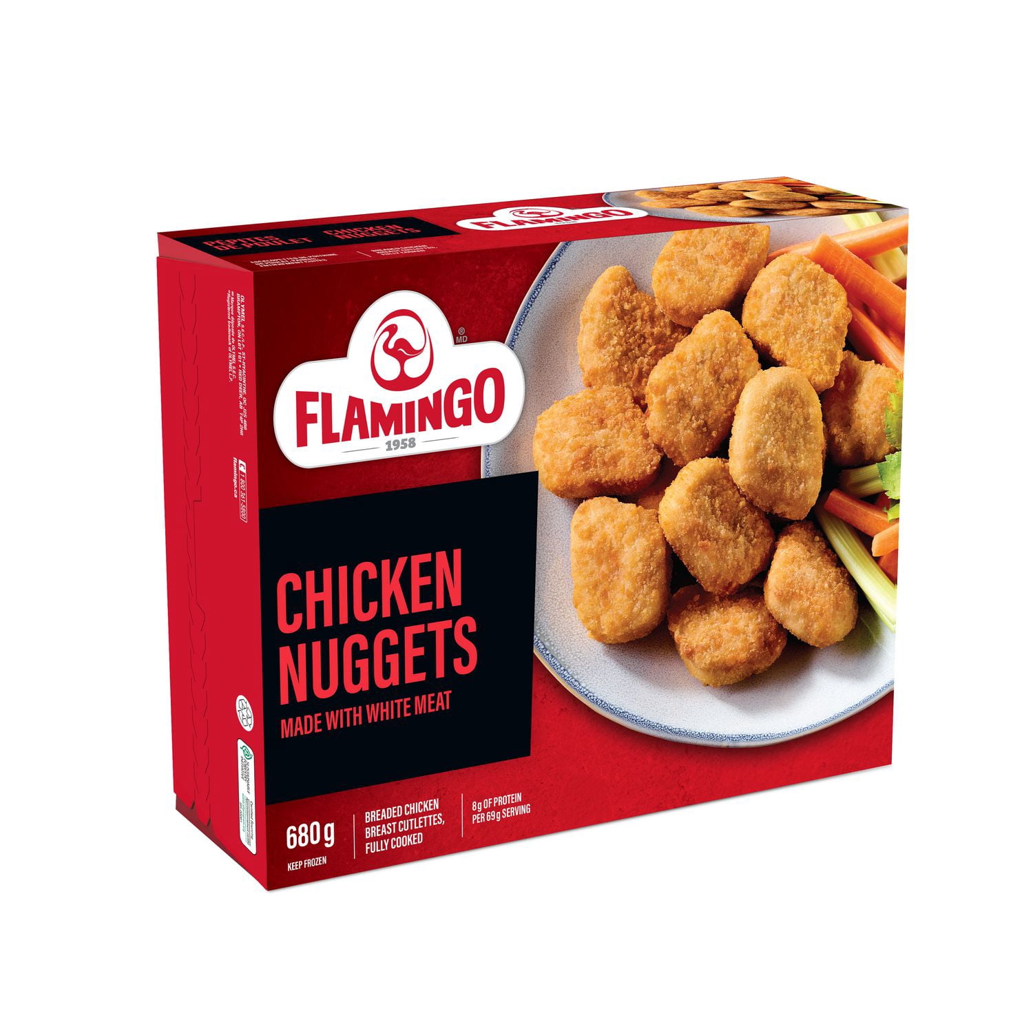Pépites de poulet Pépites de poulet, escalopettes de poitrine de poulet panées et entièrement cuites