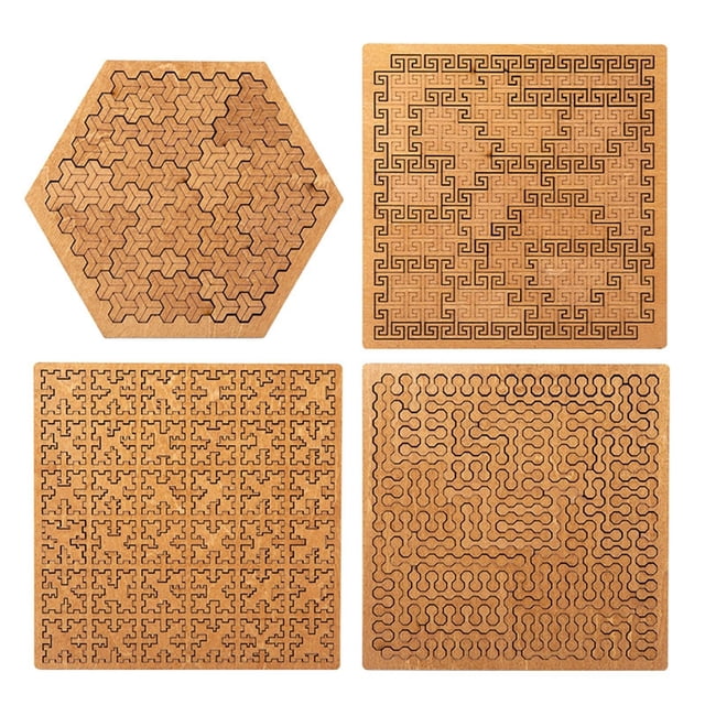 Puzzle Hexagonal Wooden Jigsaw Puzzle with Frame Geometric Thinking Educational Toy for Adults Challenging Decompression Maze(1Pcs) Rkxzt