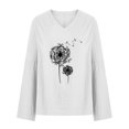 thumbnail image 4 of Yuyuzo T-Shirts pour Femmes Manches Courtes Décontractés Col en V Tops d'Été Color Block Tees Amples, 4 of 5