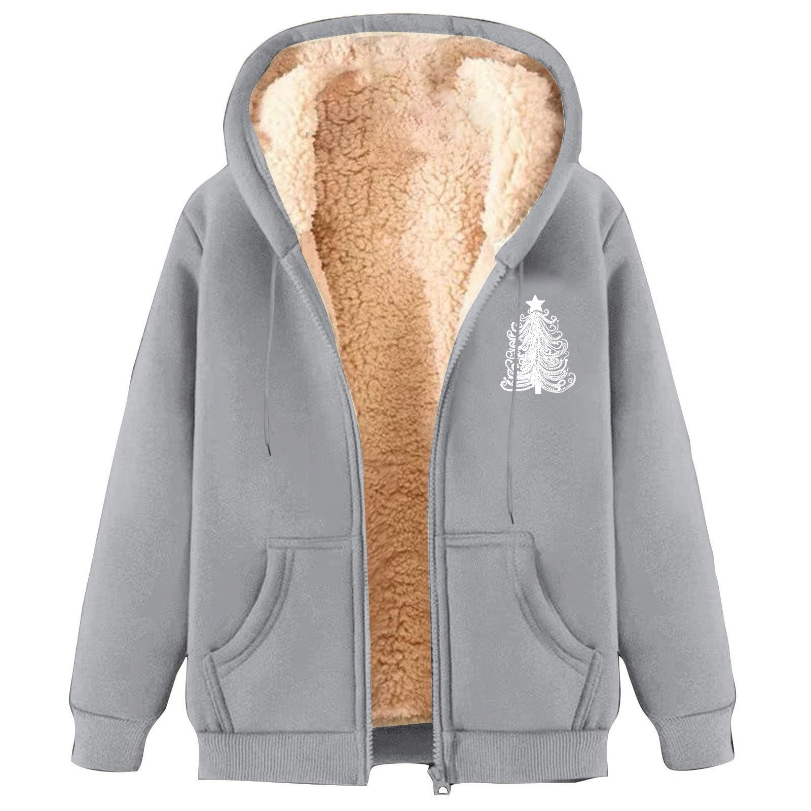 LOVZFMLL Manteaux d'Hiver pour Femmes Chandail à Capuchon en Molleton Imprimé à la Mode