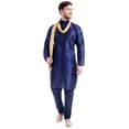 thumbnail image 1 of Foulard Kurta Pyjama pour Hommes Vêtements Indiens Robe de Fête de Mariage Indienne (Bleu, TG), 1 of 6