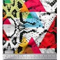 thumbnail image 1 of Soimoi Moss Georgette Fabric Animal Skin & Triangle Geometric Print Fabric by the Yard 42 Inch Wide, 1 of 1