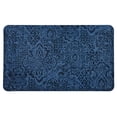 thumbnail image 1 of Damask Nouveau Blue Polyester Kitchen Mat 18x30, 1 of 5