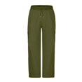 thumbnail image 3 of Children's Solid Color Stretch-Belt Work Pants with Pockets, Medium Size Casual Baggy Pants, Adult Version, 3 of 6