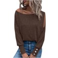 thumbnail image 1 of Hauts pour Femmes 2023 T-shirt Décontracté à Manches Raglan Col Rond Automne Hiver pour Femmes en Liquidation, 1 of 7