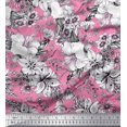 thumbnail image 1 of Soimoi Rayon Fabric Leaves & Flower Floral Print Fabric by Yard 56 Inch Wide, 1 of 3