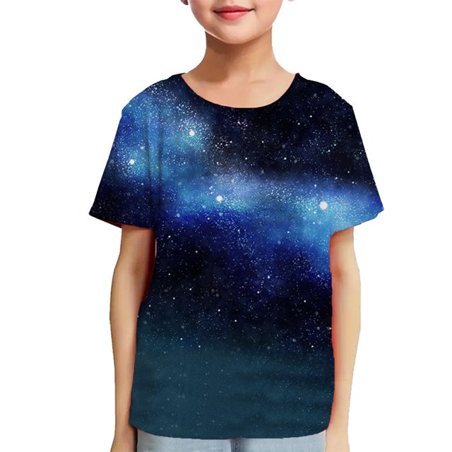 EGNMCR Blouses & Chemises à Manches Courtes Col Rond pour Tout-Petits Garçons Filles Mode Mignon Col Rond Imprimé Haut à Manches Courtes Girl Blouse