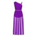 thumbnail image 4 of LiiYii Robe de Danse Lyrique pour Filles Ballet Patinage Artistique Longue Robe Justaucorps de Gymnastique Sans Manches Violet 10, 4 of 8