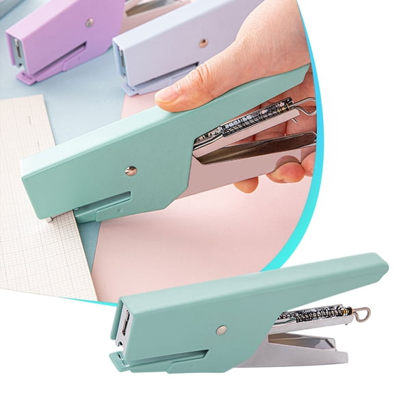 Ovzne Agrafeuse Portative Couleur Macaron, Machine de Reliure Écoénergétique No 10, Pince à Ongles Pratique pour Étudiants et Bureau, Agrafeuse en Liquidation