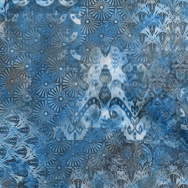 oneOone Polyester Spandex Medium Blue Fabric Abstracts Sewing Craft Projects Fabric Prints By Yard 56 Inch Wide
