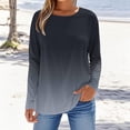 thumbnail image 2 of SROBPTY Longues Chandails à Manches pour Femmes, T-Shirt à Manches Longues à Col Rond avec Imprimé Automnal pour Femmes, Noir, TTG, 2 of 5