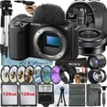 thumbnail image 1 of Sony ZV-E10 II Mirrorless Camera (Black) with 16-50mm Lens + 2 Pack 128GB Memory Card + Backpack + Telephoto + ZeeTech Accessory Bundle, 1 of 5