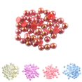 thumbnail image 3 of KLKCMS 100 Pcs Demi-Perle Perle Dos Plat 8 mm Scrapbooking pour Bricolage Rose, 3 of 9