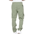 thumbnail image 3 of jsaierl Cargo Pants for Men Casual Outdoor Tactical Pants Drawstring Lightweight Solid Hiking Work Pants with Multi Pockets, 3 of 7