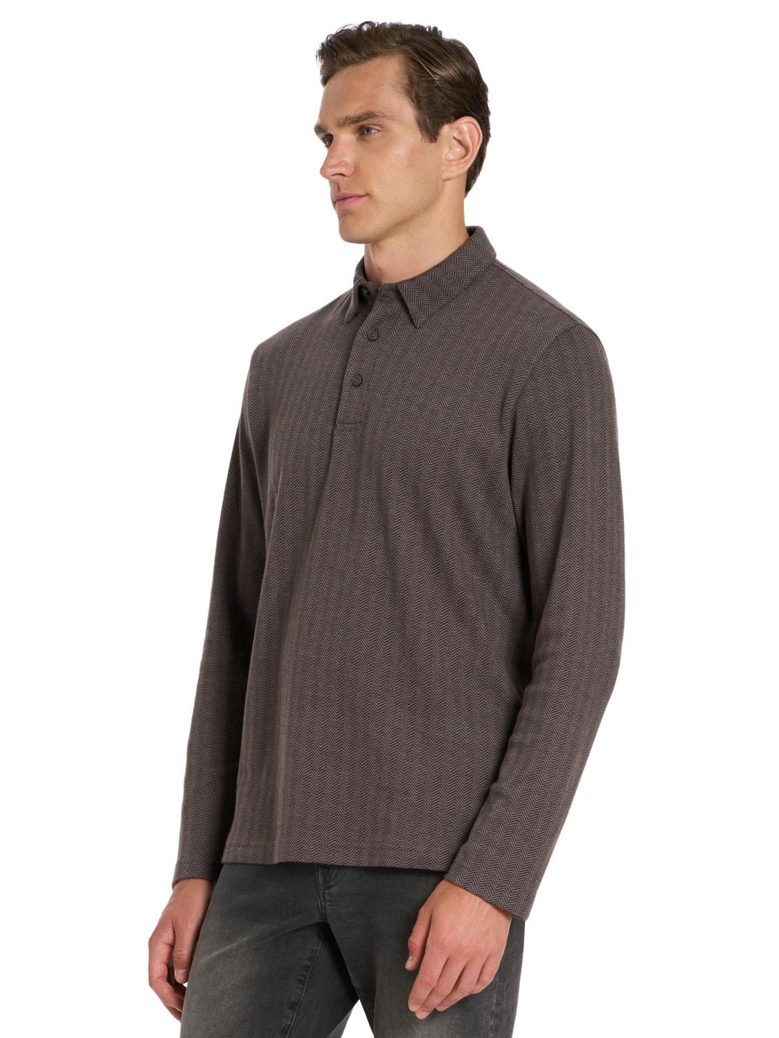 Polo à Manches Longues en Chevrons Van Heusen