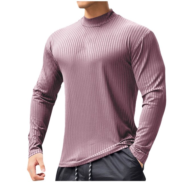 RXIRUCGD Pull Décontracté Mode pour Hommes Couleur Unie Manches Longues Col Rond, Violet, Taille : TG