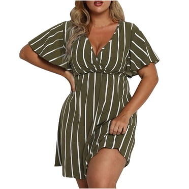 Birdeem Robe d'Été Décontractée et Aguichant pour Femme, Col en V, Manches Courtes, Coupe Ample, à Imprimé