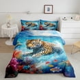 thumbnail image 3 of YST Leopard Cheetah Bedding Set, Sea Marine Themed Comforter, 7-Piece, Queen, 3 of 6
