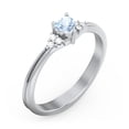 thumbnail image 3 of Birthstone Heart Ring with Shoulder Accents - Aquamarine (March), 3 of 4