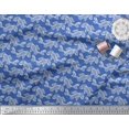 thumbnail image 3 of Soimoi Japan Crepe Satin Fabric Fish Block Print Fabric by The Yard 42 Inch Wide, 3 of 3