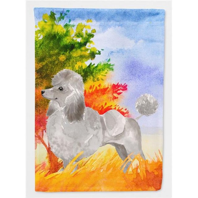 Carolines Treasures CK1940CHF Drapeau Caniche Argenté d'Automne en Toile Format Maison
