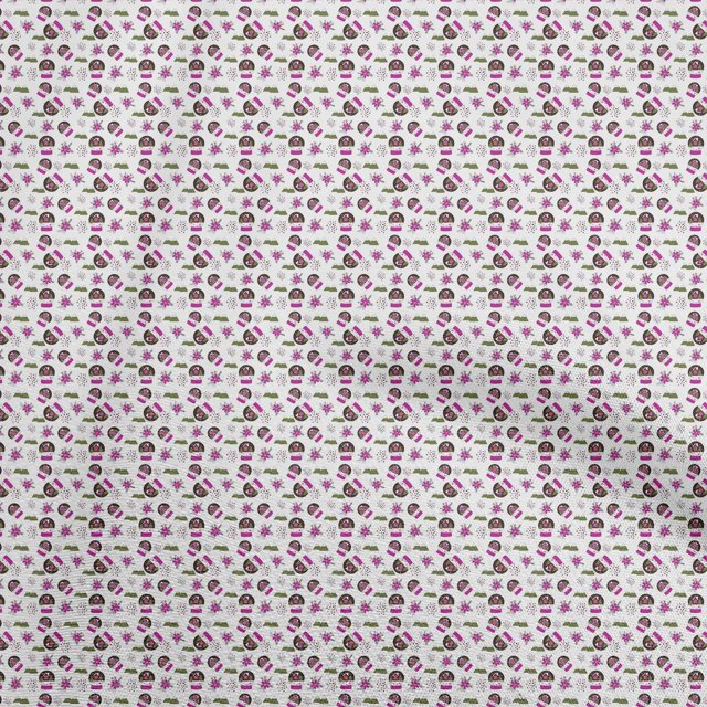 oneOone Viscose Chiffon Fuschia Pink Fabric Christmas Sewing Material Print Fabric By The Yard 42 Inch Wide