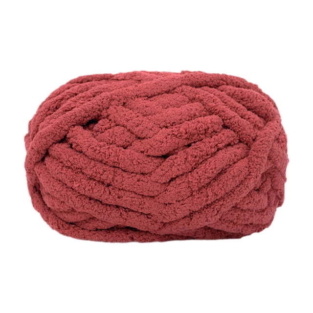 Tnarru Chunky Wool Yarn Jumbo Yarn Washable Hand Knitting DIY Weight Yarn Bulky Yarn for Tapestry Bed Fence Throw Rug Making Deep Red
