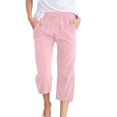 thumbnail image 1 of Women Comfortable High Waisted Wide Leg Pants Drawstring Elastic Trousers Comfy Straight Leg Long Pants With Pockets, 1 of 5