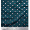 thumbnail image 1 of Soimoi Modal Satin Fabric Leaves & Rose Floral Decor Fabric Printed Yard 42 Inch Wide, 1 of 3