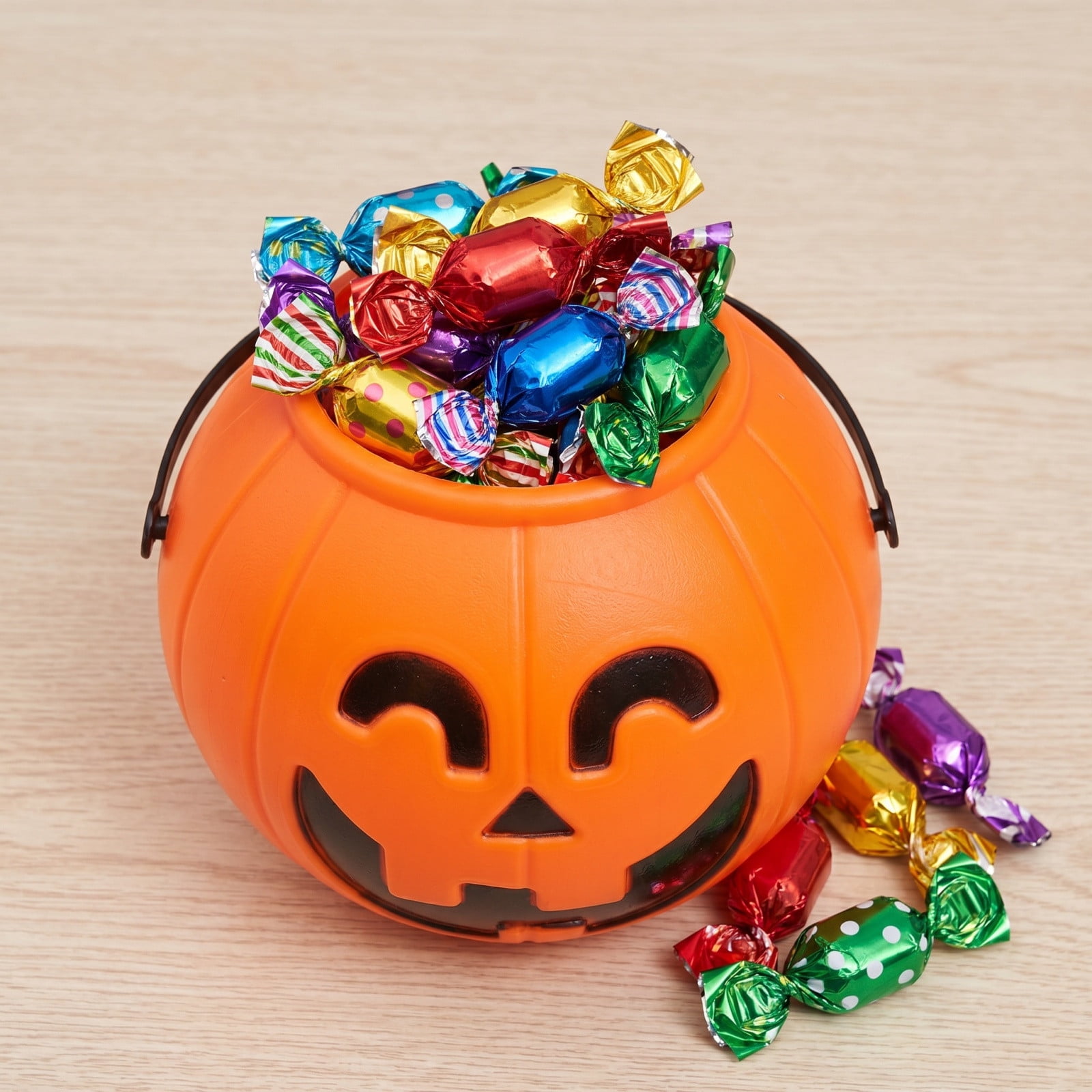 3Pcs Plastic Halloween Pumpkin Bucket, Fufafayo Halloween Pumpkin