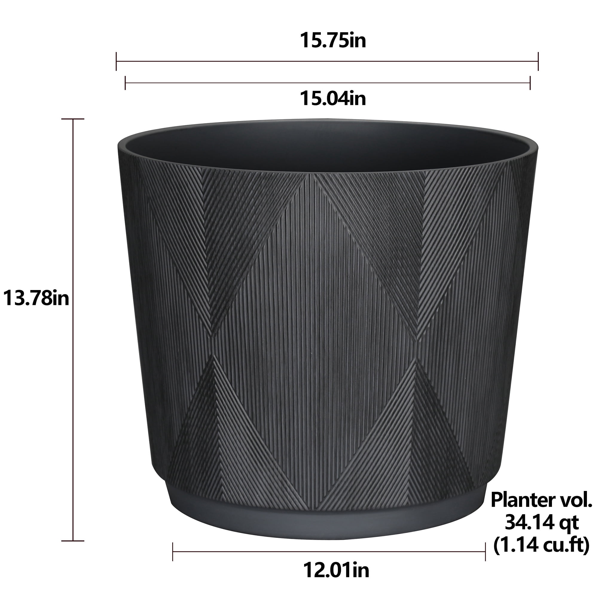 Jardinière en Résine Cappriccio Better Homes & Gardens 16 pouces, Noir