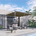 thumbnail image 2 of Outsunny Toile de Rechange pour Auvent de Pergola 9,8 Pi x 9,8 Pi, Beige, 2 of 9