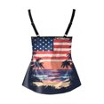 thumbnail image 4 of NIEWTR Tankini Hauts pour Femmes Bretelles Spaghetti Contrôle du Ventre Haut de Maillot de Bain Drapeau Américain Graphique Haut de Maillot de Bain (Rouge, P), 4 of 5