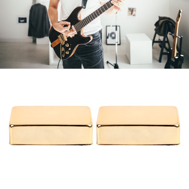 2PCS Electric Guitar Pickup Cover, Closed Pickup Cover Closed Type Guitar Pickup Frame Sealed Double Coil Pickup Brass Enclosure for Most Common Electric Guitars