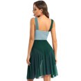 thumbnail image 4 of RUNQHUI Robe Justaucorps Sans Manches en Maille à Blocs de Couleur pour Danse Lyrique Contemporaine Moderne pour Femmes Vert P, 4 of 6