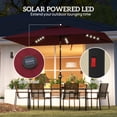 thumbnail image 4 of Outsunny Solar Patio Umbrella with LED and Tilt, Table Umbrella, Wine Red, 4 of 10