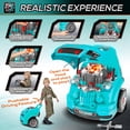 thumbnail image 4 of Qaba Mechanic Kids Truck Engine Toy Set, Car Service Play Set, Teal, 4 of 10