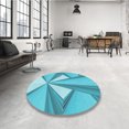 thumbnail image 4 of Ahgly Company Tapis d'Intérieur Ronds de Style Transitionnel Lavables à la Machine, Vert Turquoise Foncé, 8 Pieds Rond, 4 of 7