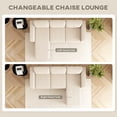 thumbnail image 4 of HOMCOM Canapé Sectionnel, Canapé en L avec Chaise Longue, Blanc Crème, 4 of 10