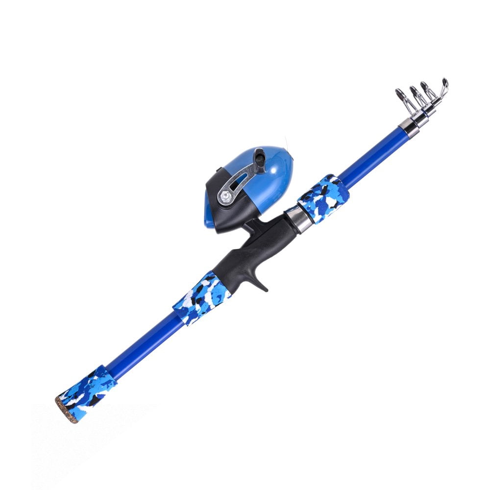 MesaSe Fiberglass Telescoping Fishing Rod and Reel Combo 5 Pieces Rod (Child)