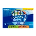 thumbnail image 3 of Tampax Compact Pearl Tampons Multipack, with LeakGuard Braid & Extendable Applicator, Super/Super Plus Absorbency, Compact Extendable Applicator, Unscented, 30 Count, 3 of 27