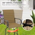 thumbnail image 2 of YUSAZENS Tabourets de Bar Pivotants d'Extérieur en 2 Pcs - Chaises de Terrasse Hauteur avec Rotation à 360°, Cadre Résistant à la Rouille, Idéal pour Jardin et Terrasse Or, 2 of 8