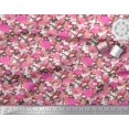 thumbnail image 2 of Soimoi Rayon Crepe Fabric Camouflage Texture & Flamingo Bird Print Fabric by the Yard 46 Inch Wide, 2 of 3