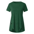 thumbnail image 4 of Pompotops T-shirt Blouse Femme Grande Taille à Boutons, Col Rond, Manches Courtes, Irrégulier, 4 of 5
