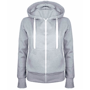 Yuyuzo Womens Sweatshirts Zip up Hooded Long Sleeve Sports Outwear Jackets for Women Solid Color Hoodies