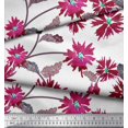 thumbnail image 3 of Soimoi polyester Crepe Fabric Leaves & Aster Flower Printed Fabric 1 Yard 42 Inch Wide, 3 of 3