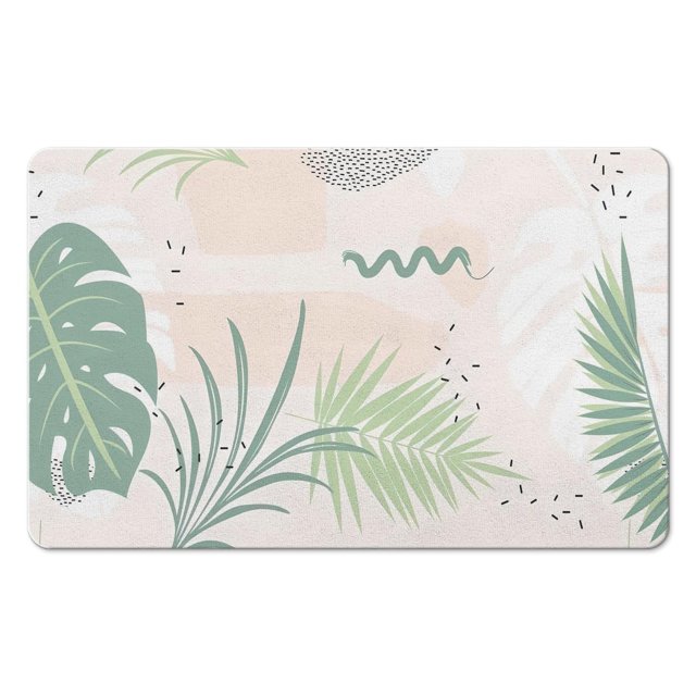 Elegant & Safe Bathroom Experience with Non-Slip Long Bath Rug - Cute Abstract Fluid Design, Machine Washable!